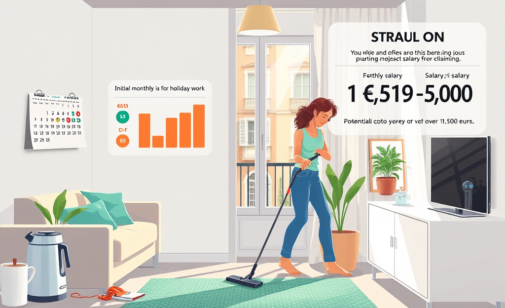 Immagine che rappresenta un addetto alle pulizie con strumenti di lavoro.