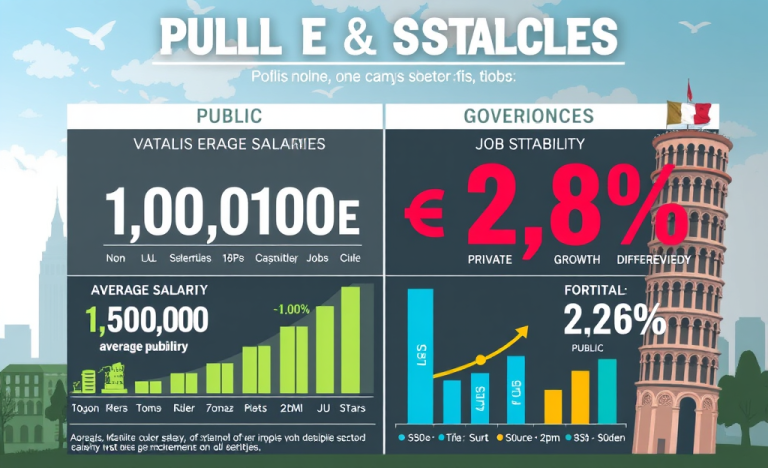 Confronto dei guadagni tra lavoratori pubblici e privati in Italia con grafici e statistiche
