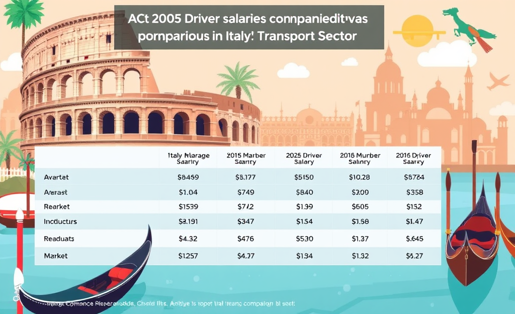 Grafico dei salari medi dei conducenti nelle principali aziende di trasporti