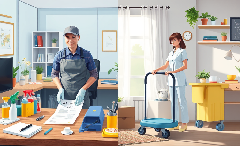 Confronto tra guadagni nella pulizia con contratto CLT e lavoro autonomo