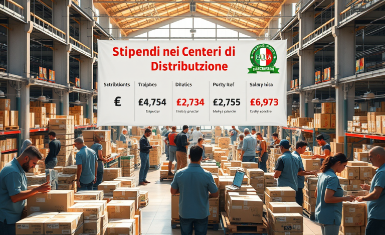 Grafico comparativo degli stipendi nei centri di distribuzione