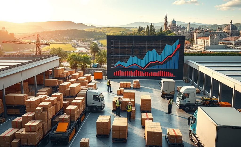 Immagine rappresentativa del settore logistico, evidenziando guadagni e bonus offerti.