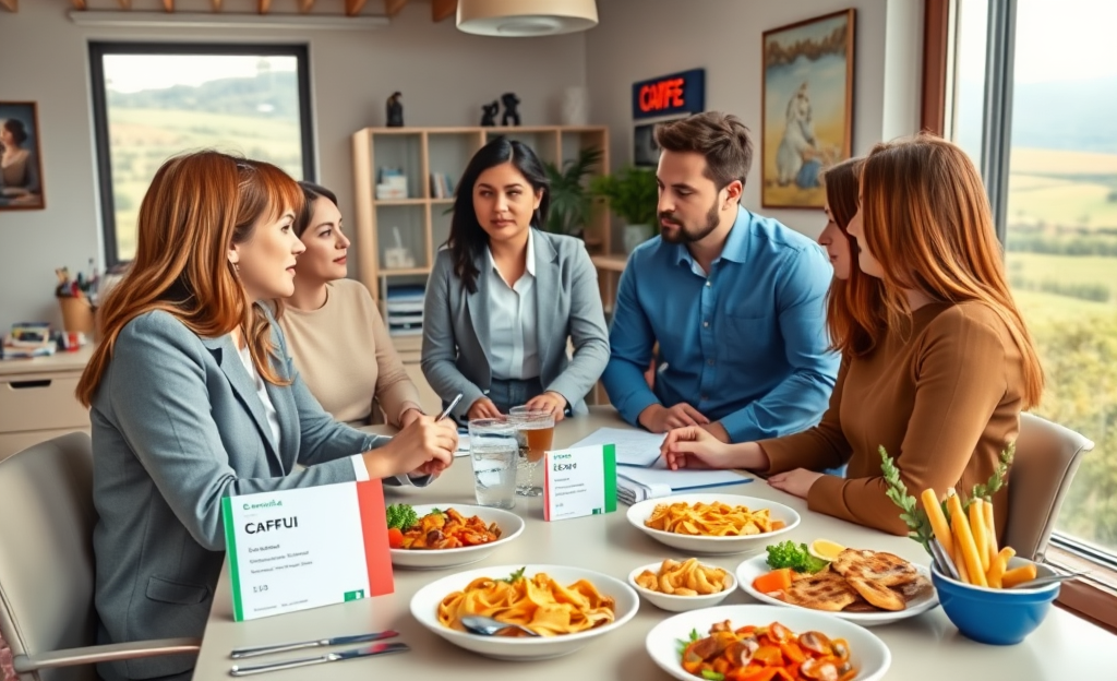 Persona al lavoro con buoni pasto e busta paga