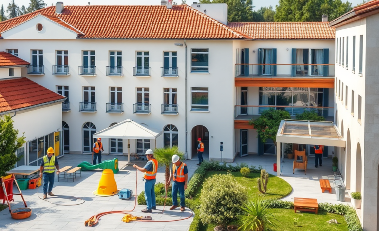 Supporto edilizio in scuole e ospedali con servizi di pulizia