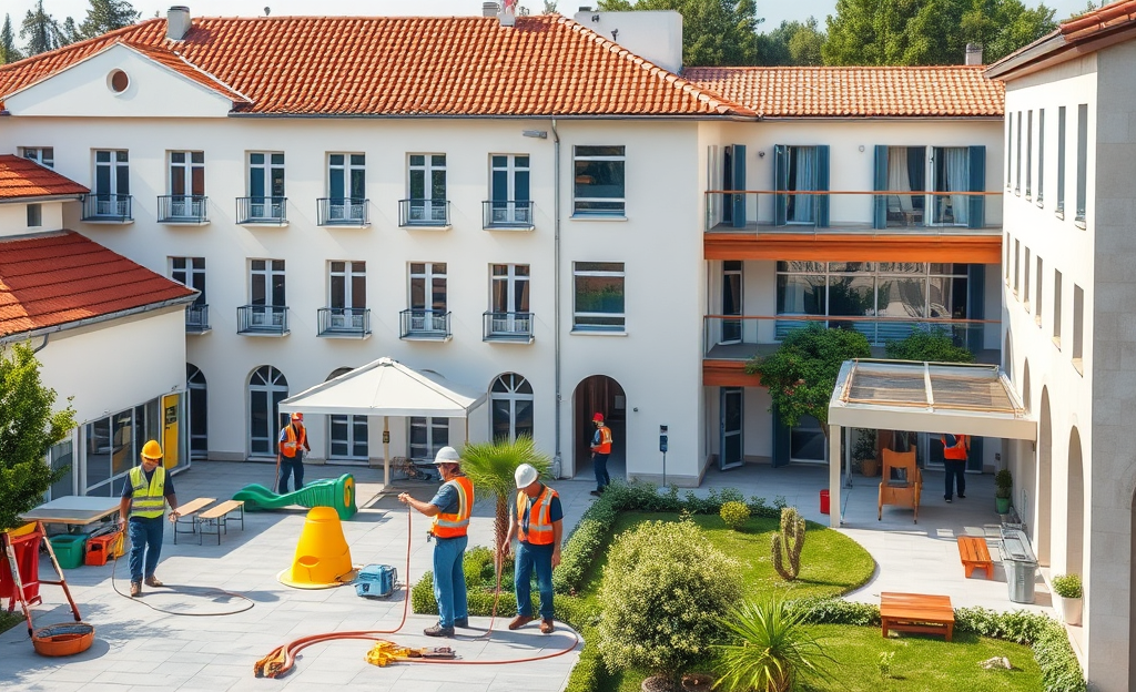 Supporto edilizio in scuole e ospedali con servizi di pulizia