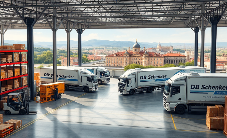 Camion e magazzino DB Schenker per soluzioni logistiche avanzate