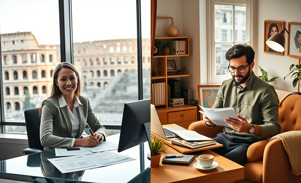 Grafico che confronta i benefici del lavoro dipendente CLT con quelli del lavoro autonomo.
