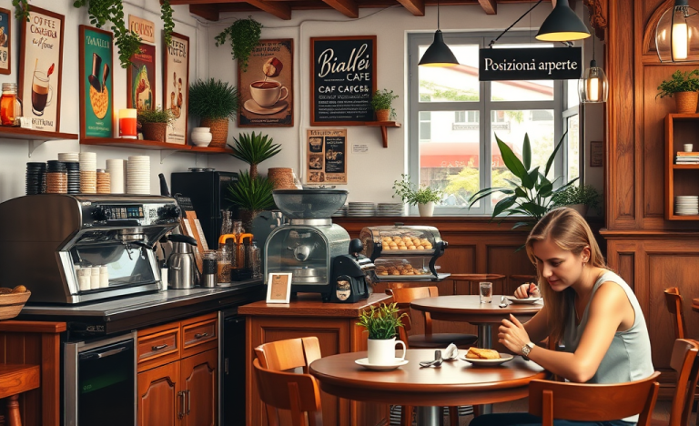 Immagine di un barista che serve caffè al Bialetti Cafè