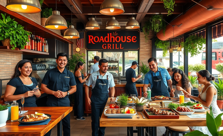 Opportunità di lavoro al Roadhouse Grill con personale sorridente e ambiente accogliente.