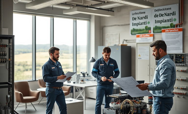 Immagine di tecnici e elettricisti al lavoro presso De Nardi Impianti