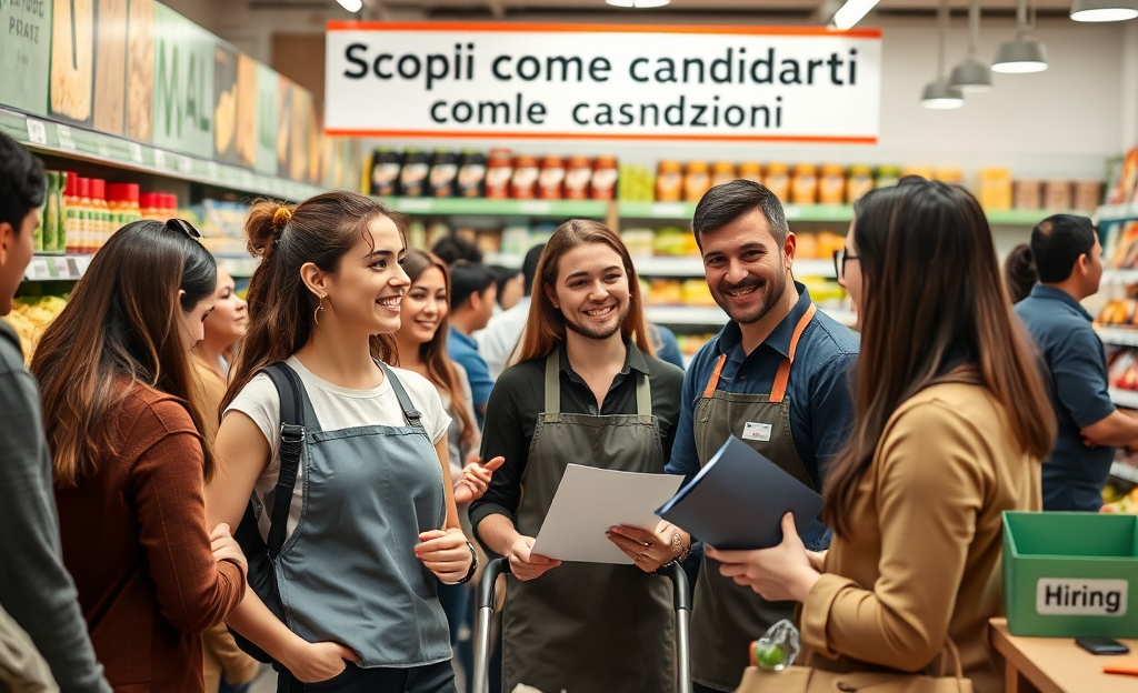 Una persona che presenta un curriculum in un supermercato