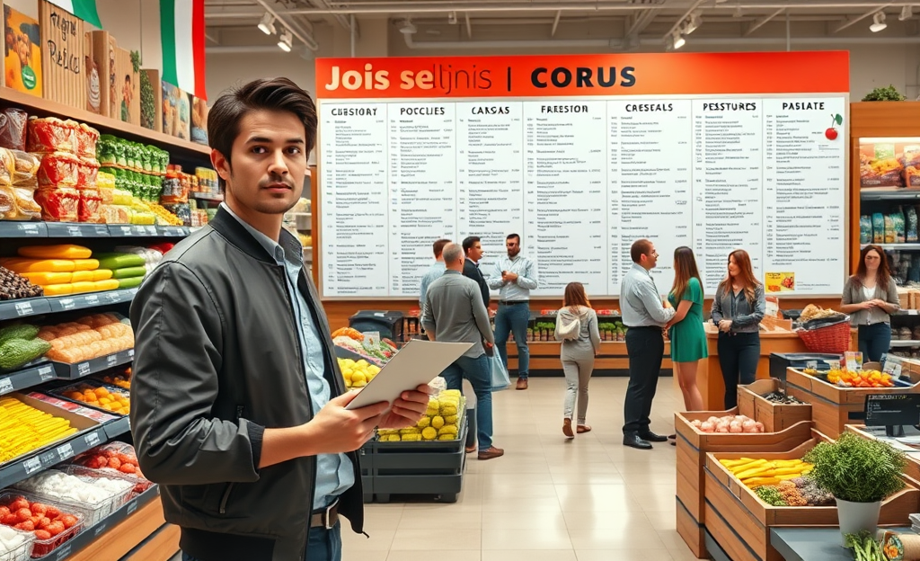 Una persona che consegna un curriculum in un supermercato per una candidatura rapida.