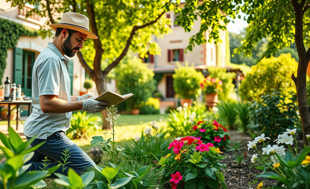 Giardinieri e paesaggisti al lavoro in un giardino