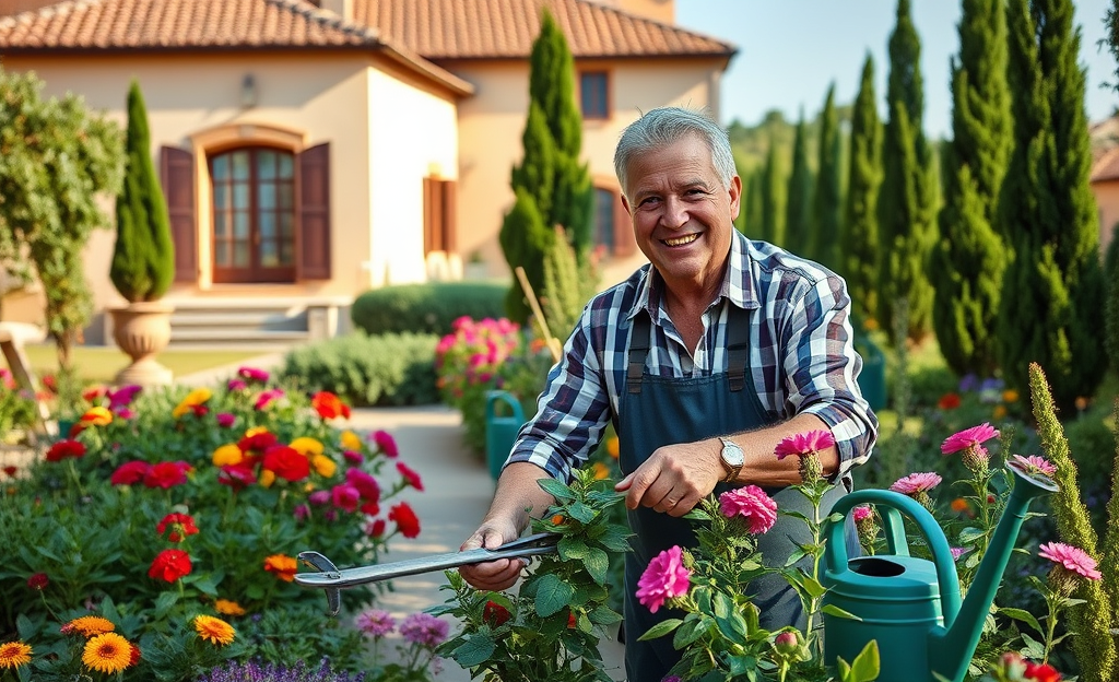 Una persona impegnata nel giardinaggio professionale, rappresentando la crescita delle opportunità nel settore.