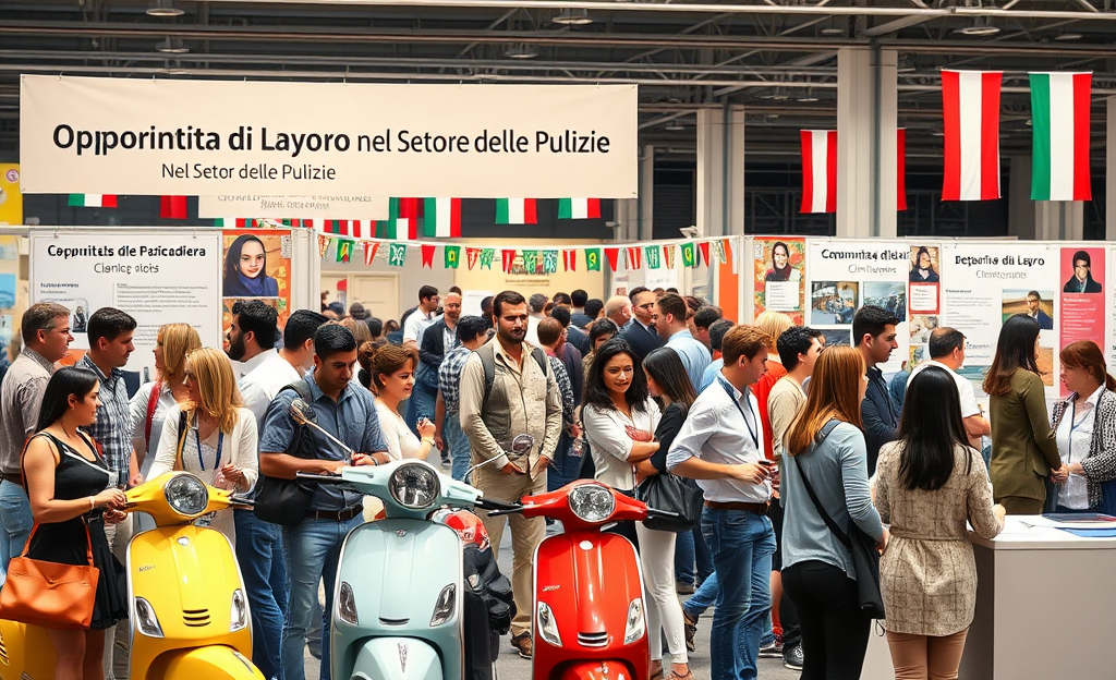 Un addetto alle pulizie che lavora in un ufficio, rappresentando le opportunità nel settore delle pulizie.