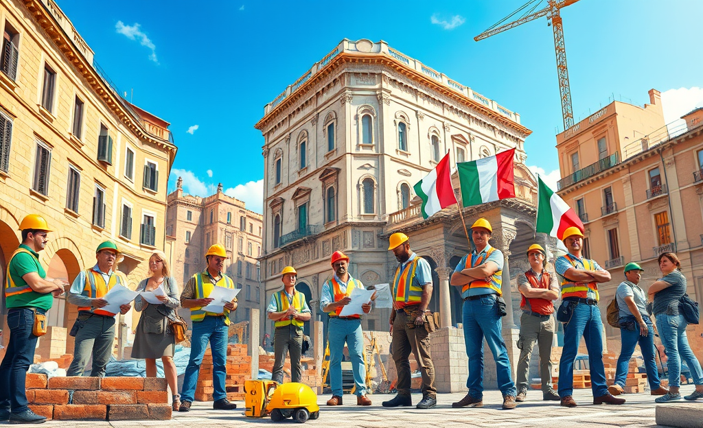 Un operaio edile al lavoro in un cantiere, simbolo di nuove opportunità lavorative.