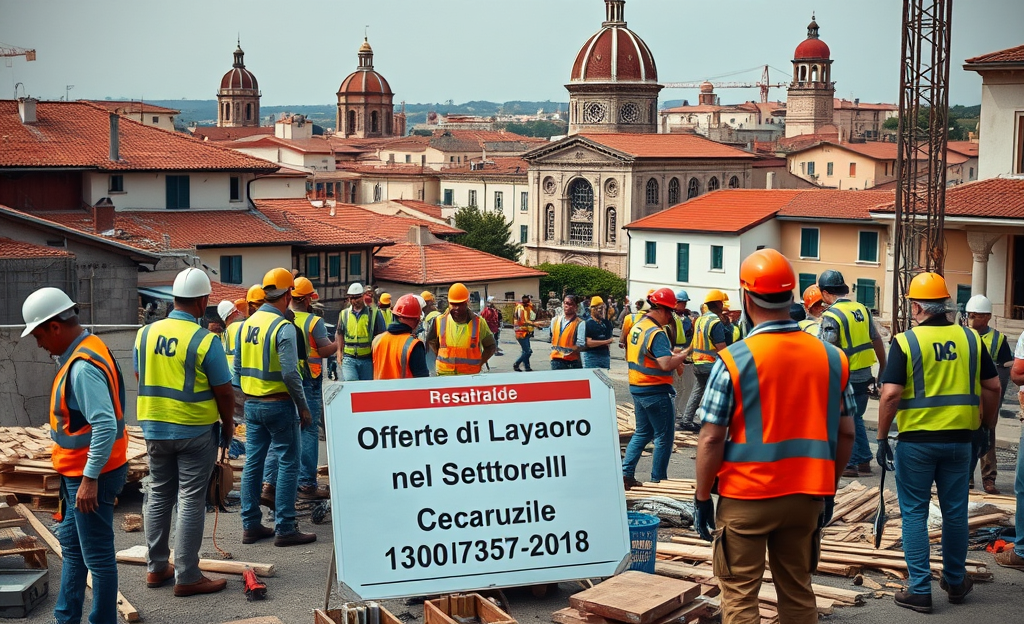 Immagine di operai al lavoro in un cantiere edile