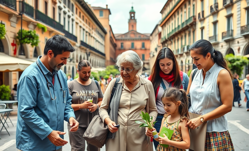 Persona che si prende cura di un'altra in un ambiente di lavoro sociale.