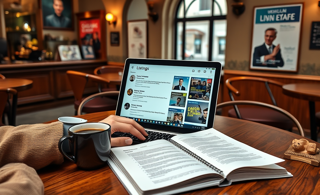 Persona esamina offerte di lavoro online con attenzione