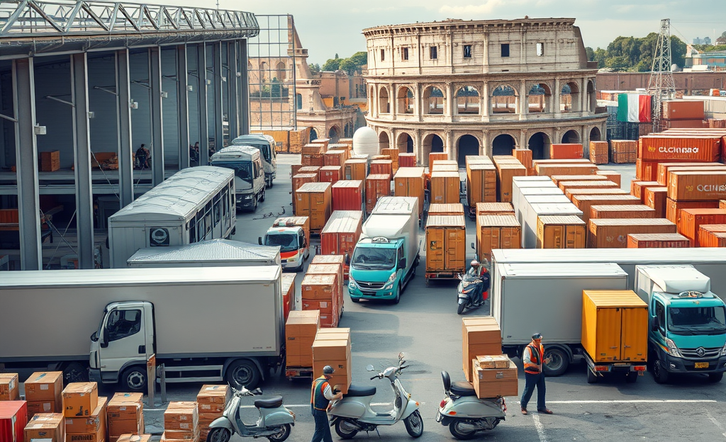 Immagine di un camion in movimento su una strada, simboleggiando il settore della logistica e le sue opportunità