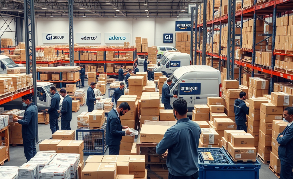 Immagine di persone che lavorano in un magazzino logistico