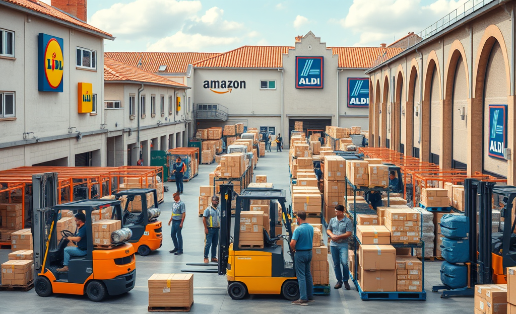 Immagine di un lavoratore in un magazzino mentre gestisce le operazioni logistiche.