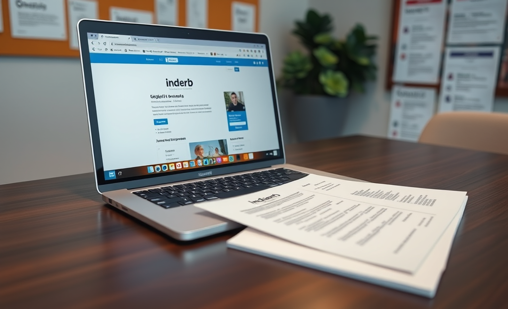 Immagine che rappresenta la candidatura per un lavoro su Internet con elementi di tecnologia e networking.