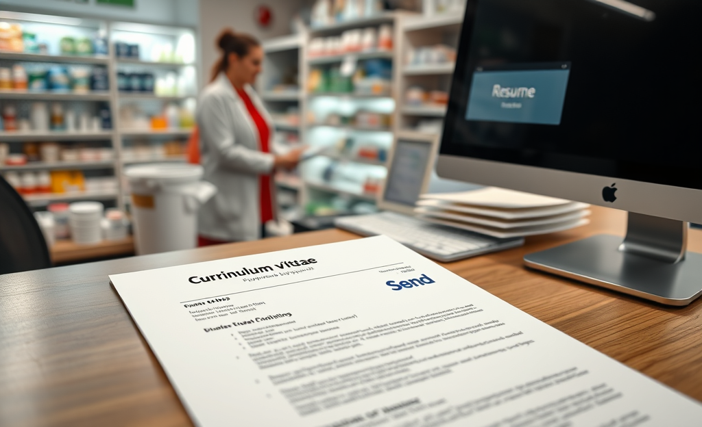 Curriculum per banconista di farmacia pronto per l'invio.