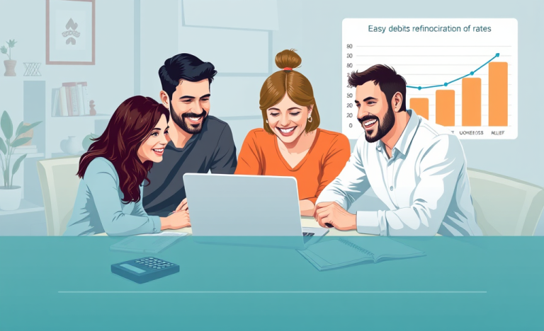 Immagine che rappresenta il concetto di rifinanziamento facile con tassi di interesse bassi.