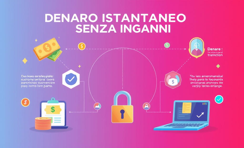 Immagine che rappresenta il concetto di denaro istantaneo e sicuro senza inganni.